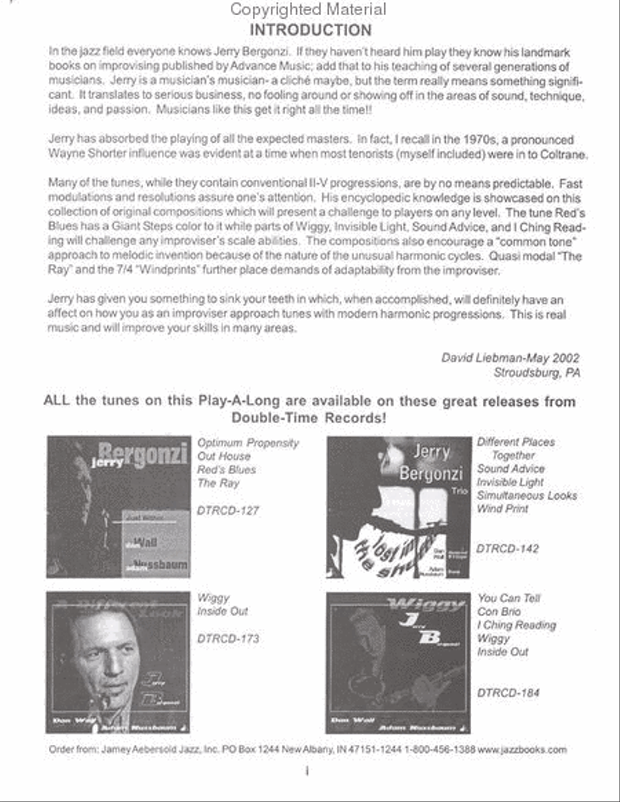Volume 102 - Jerry Bergonzi 