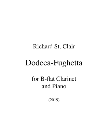 Dodeca-Fughetta for B-flat Clarinet and Piano image number null