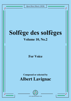 Book cover for Lavignac-Solfège des solfèges,Volume 10,No.2,for Voice