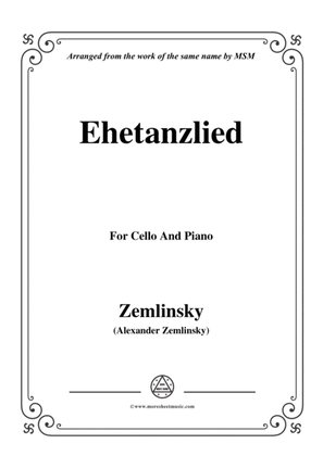 Book cover for Zemlinsky-Ehetanzlied,for Cello and Piano