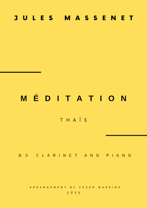 Meditation from Thais - Bb Clarinet and Piano (Full Score)