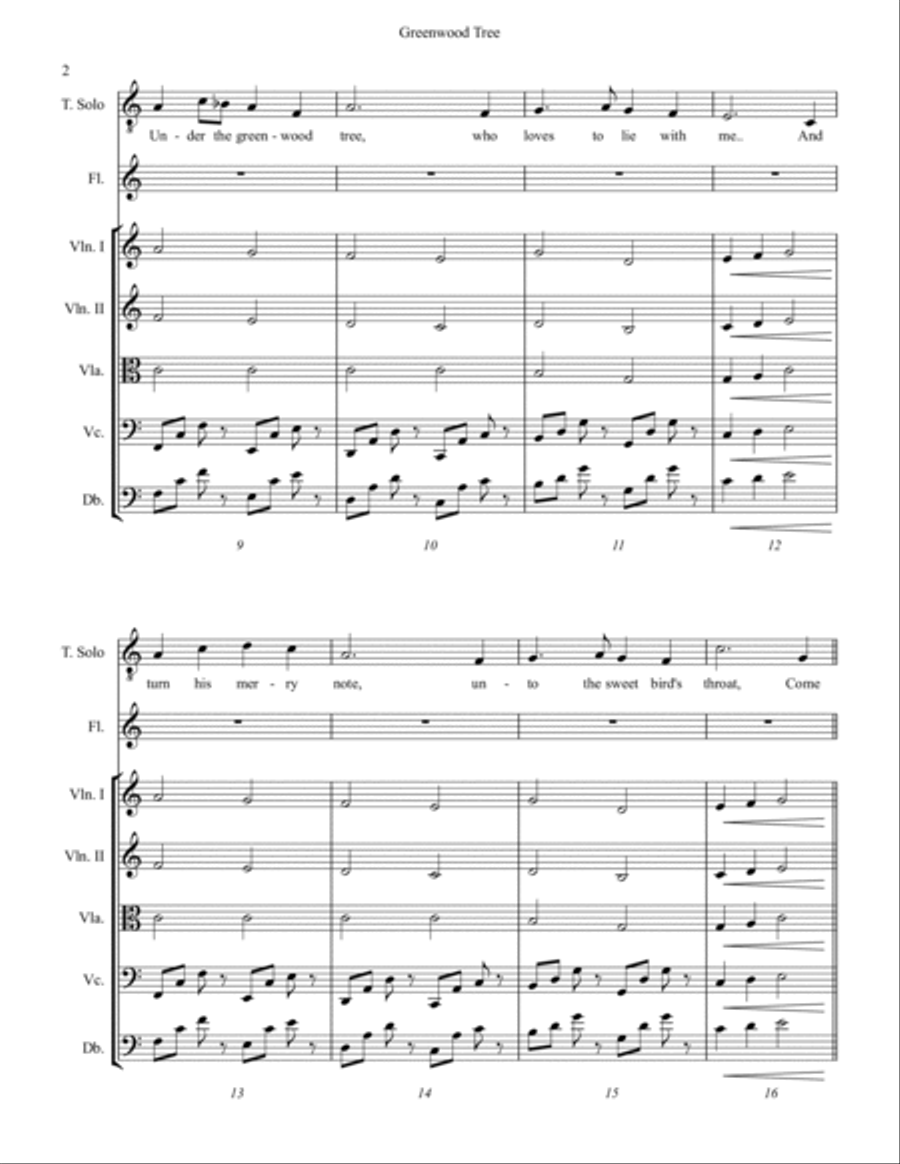 Under The Greenwood Tree Under The Greenwood Tree Small Ensemble scores gallery preview page 2