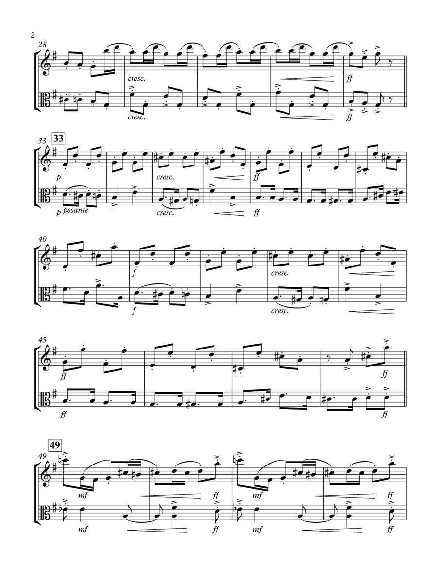 Nutcracker Suite: Russian Dance - Violin and Viola Duet String Orchestra scores gallery preview page 2