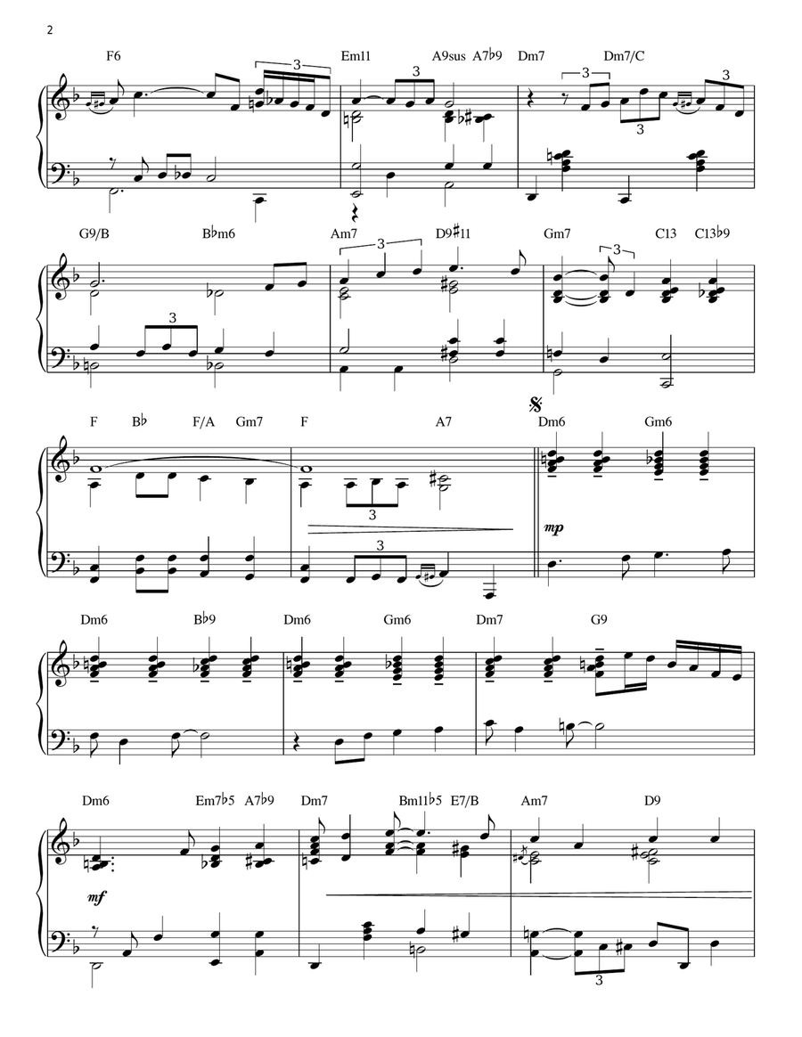 Georgia On My Mind [Jazz version] (arr. Brent Edstrom) Piano Solo scores gallery preview page 2