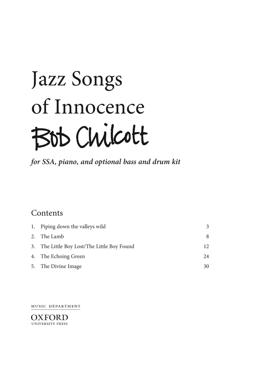 Jazz Songs of Innocence Jazz Songs of Innocence SSA scores gallery preview page 1