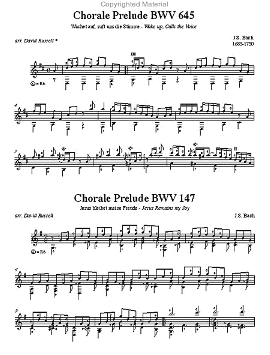 2 Chorale Preludes BWV 645, BWV 147 Classical Guitar scores gallery preview page 2