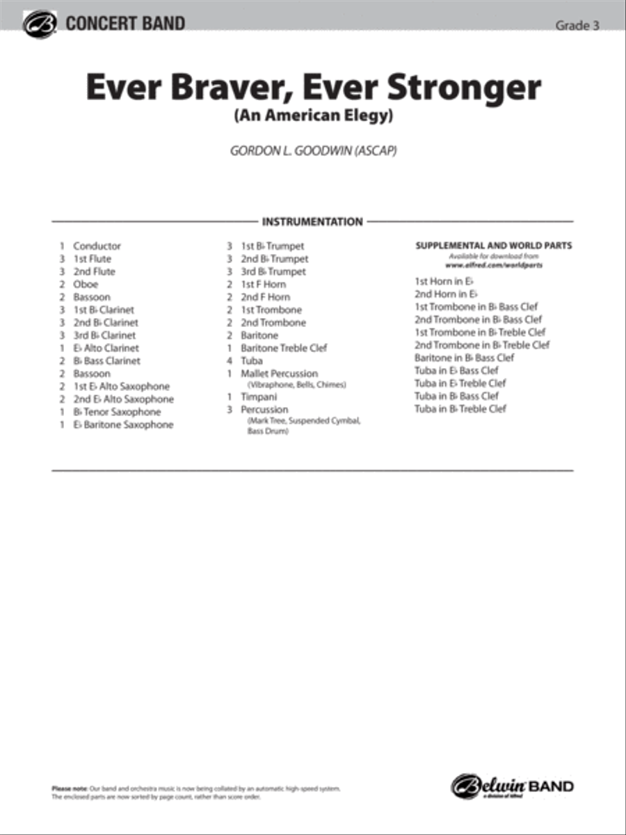Ever Braver, Ever Stronger (An American Elegy) Concert Band scores gallery preview page 2