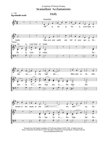 Seanathair Acclamations (Choir parts)