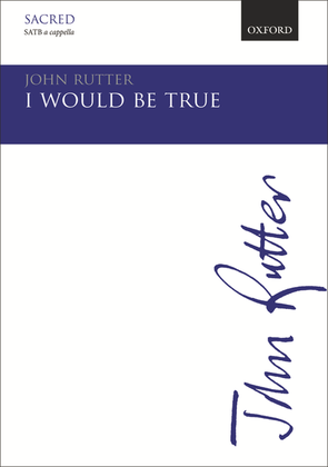 Book cover for I would be true