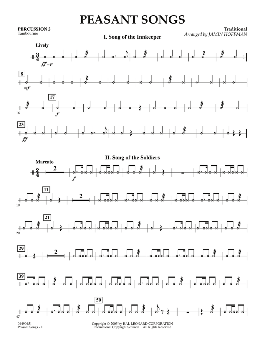 Peasant Songs - Percussion 2 Orchestra scores gallery preview page 1