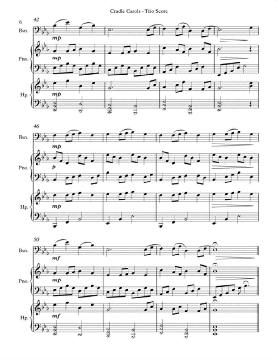 Cradle Carols, Trio for Bassoon, Pedal Harp and Piano image number null