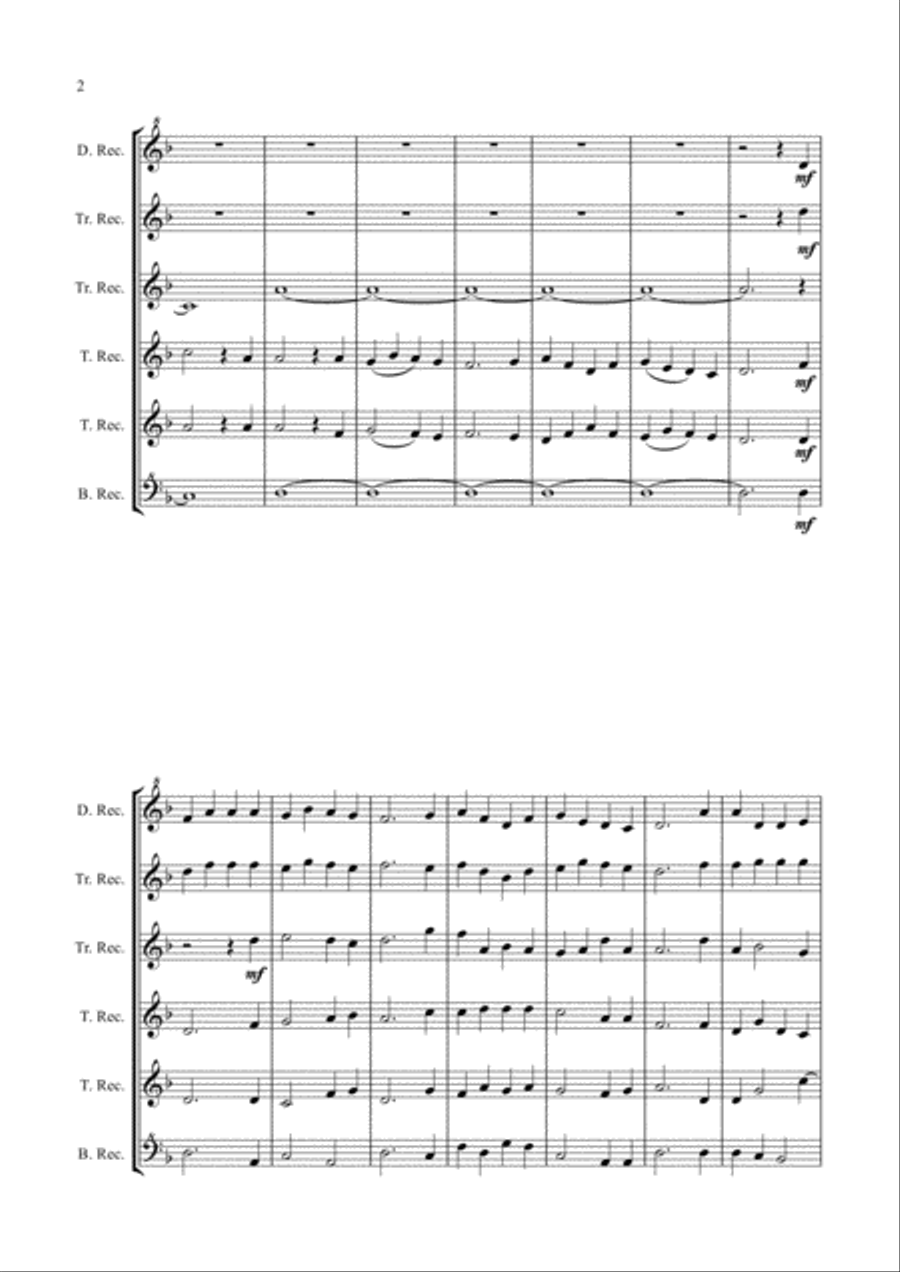 Christmas Fanfare for Recorder Ensemble: Five Renaissance Carols Recorder scores gallery preview page 2