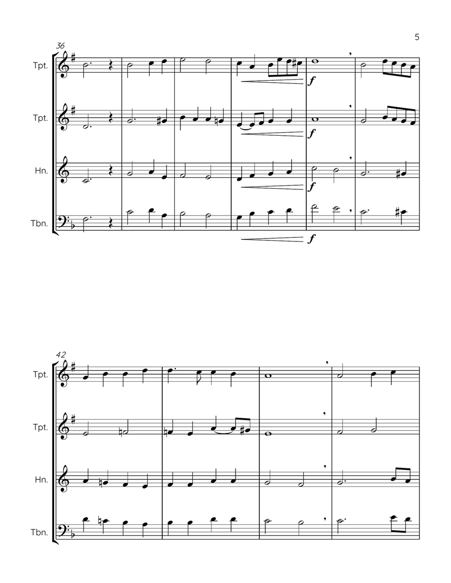 Abide with Me (brass trio) Brass Trio scores gallery preview page 5