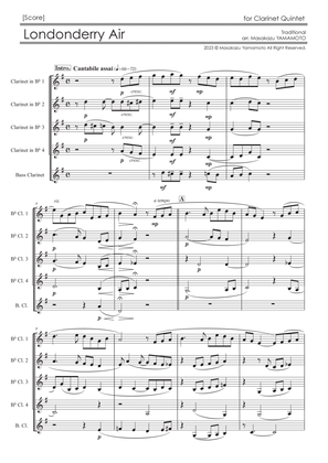 Book cover for Londonderry Air (Danny Boy) [Clarinet Quintet] - Score Only