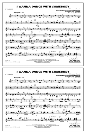 I Wanna Dance with Somebody (arr. Conaway and Holt) - Bb Clarinet