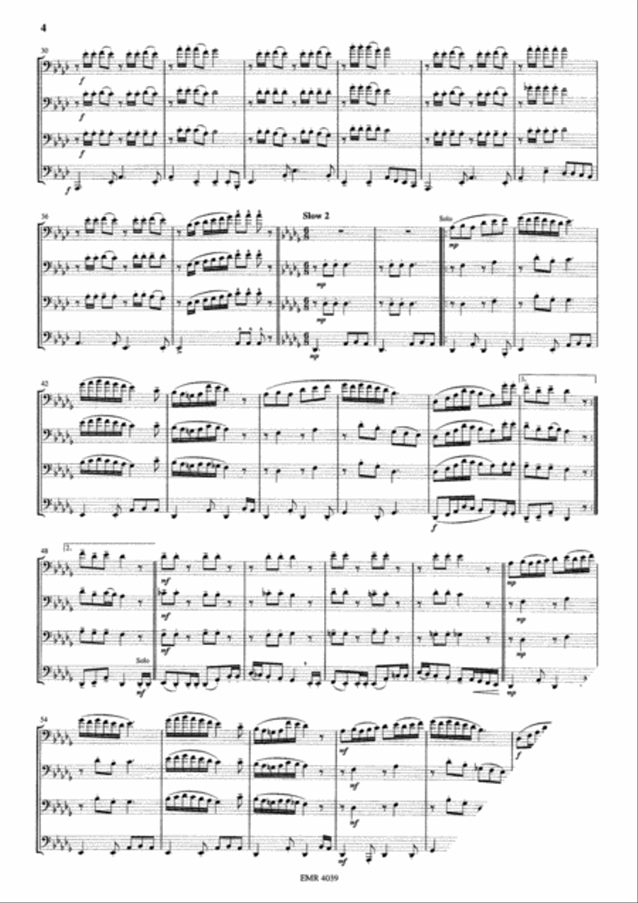 Happy Birthday Suite Trombone Quartet scores gallery preview page 4