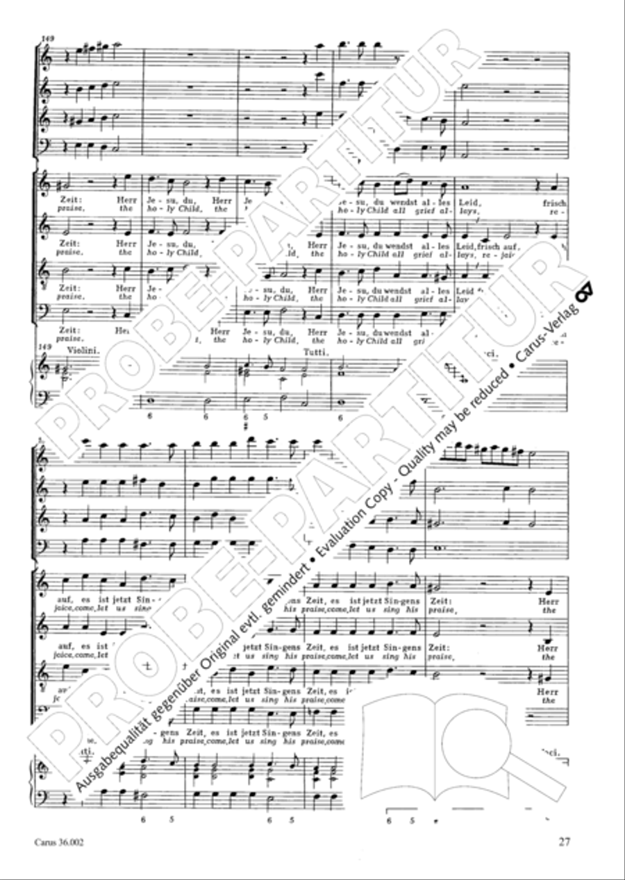 The newly born child (Das neugeborne Kindelein) 4-Part scores gallery preview page 28