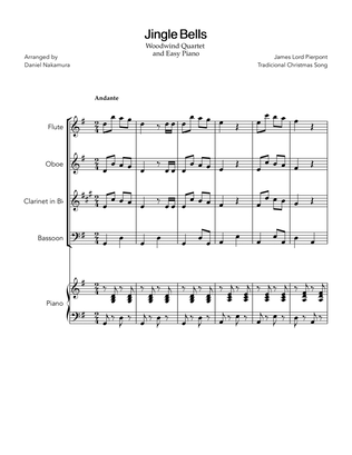 Jingle Bells (for Woodwind Quartet and Easy Piano)