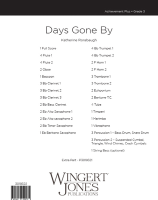 Days Gone By - Full Score