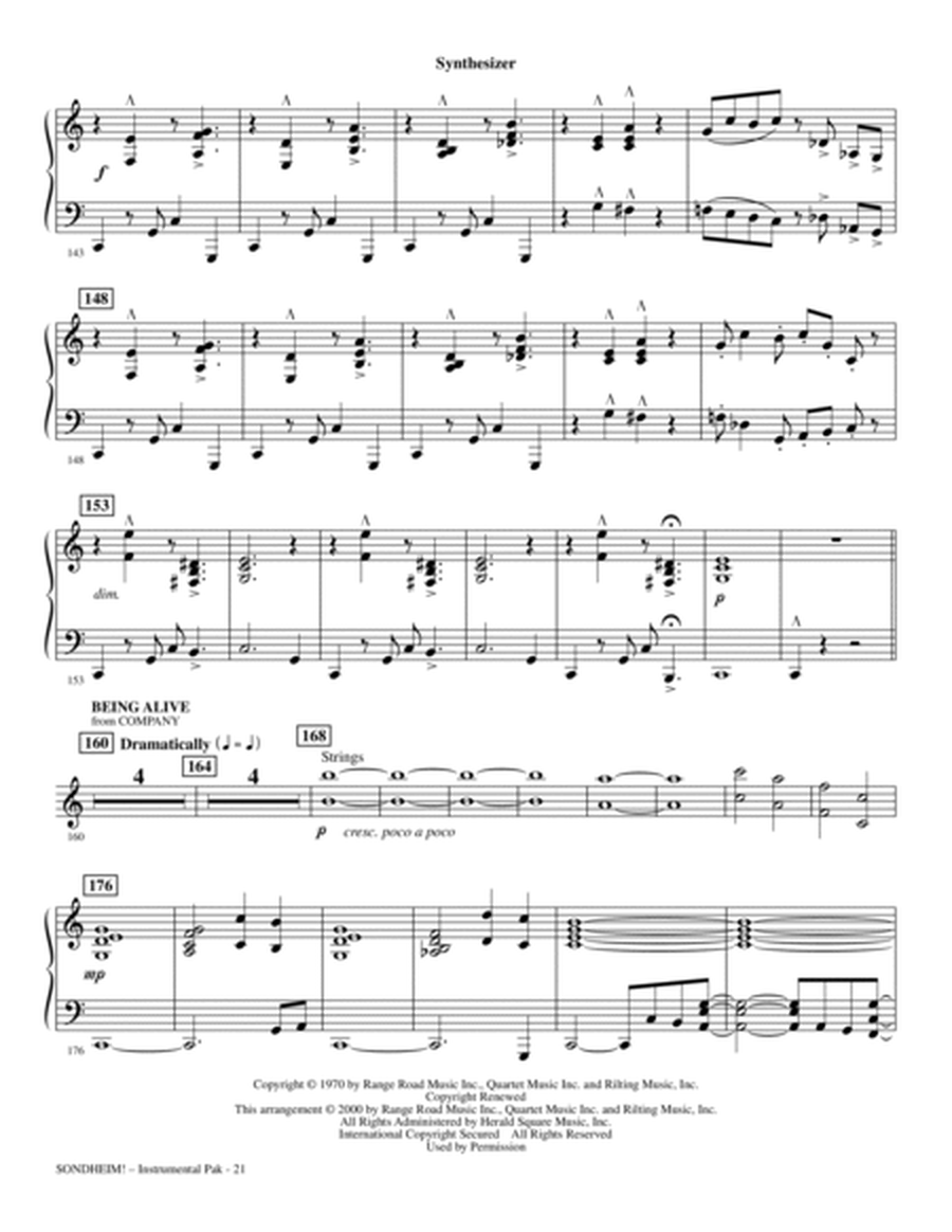 Sondheim! A Choral Celebration (Medley) (arr. Mac Huff) - Synthesizer