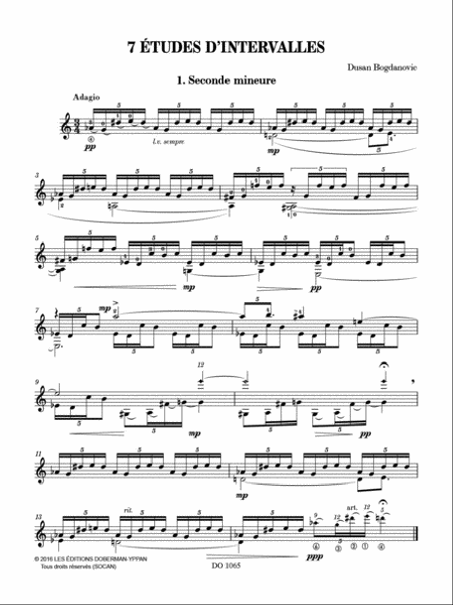 7 Études d’intervalles 7 Études d’intervalles Classical Guitar scores gallery preview page 2
