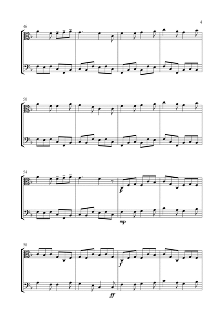 I Saw Three Ships for Viola and Violoncello (Cello) Duet in F Major. Intermediate. image number null