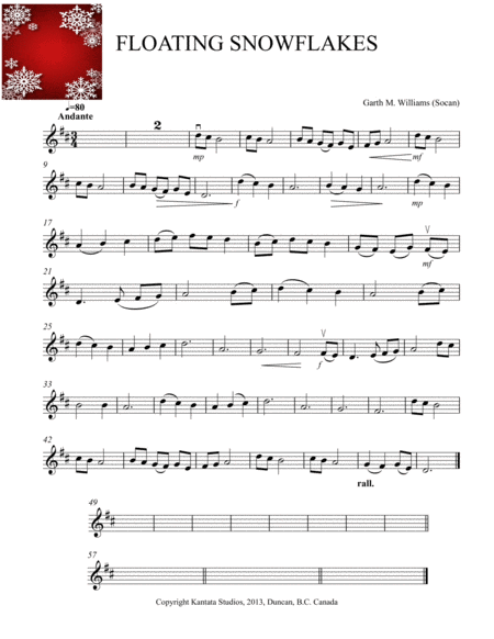 Floating Snowflakes (The First Nowell) for Violin and Piano image number null