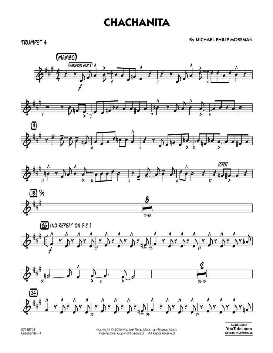 Chachanita - Trumpet 4 Chachanita - Trumpet 4 Jazz Ensemble scores gallery preview page 1