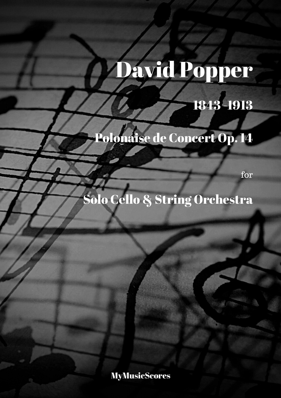 Popper Polonaise de Concert Op 14 for Cello and String Orchestra String Orchestra scores gallery preview page 1