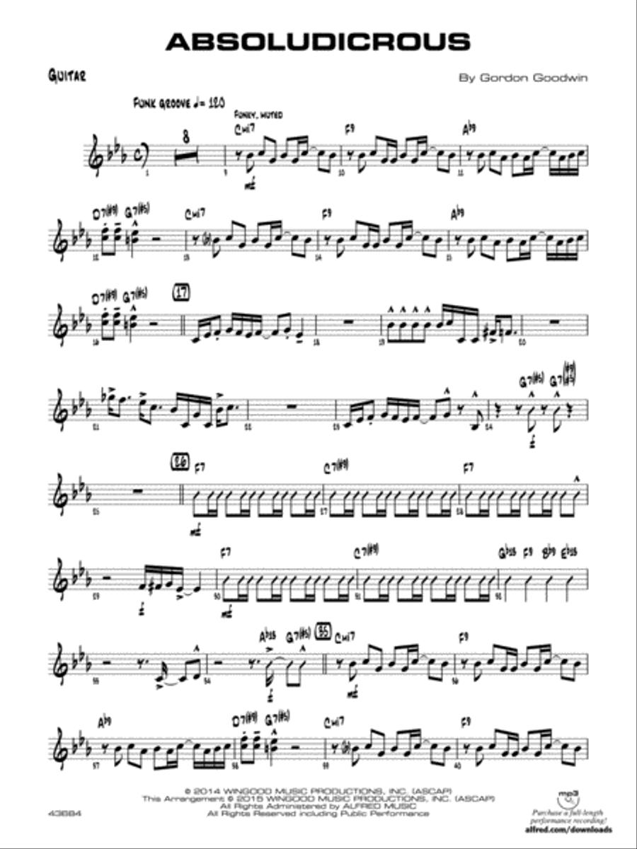 Absoludicrous: Guitar Absoludicrous: Guitar Jazz Ensemble scores gallery preview page 1