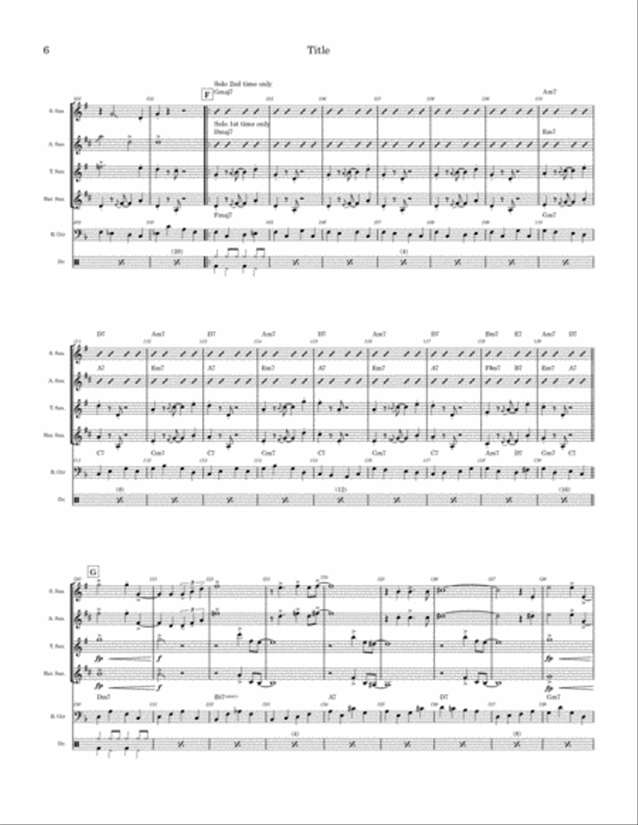 That Old Black Magic Saxophone Quartet scores gallery preview page 6