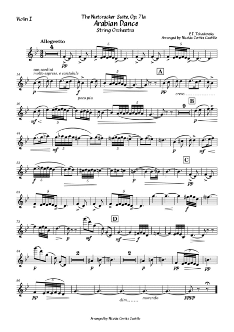 Tchaikovsky - Arabian Dance (The Nutcracker) for String orchestra String Orchestra scores gallery preview page 6