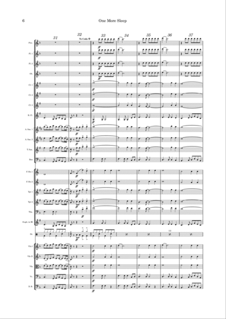 One More Sleep Full Orchestra scores gallery preview page 6