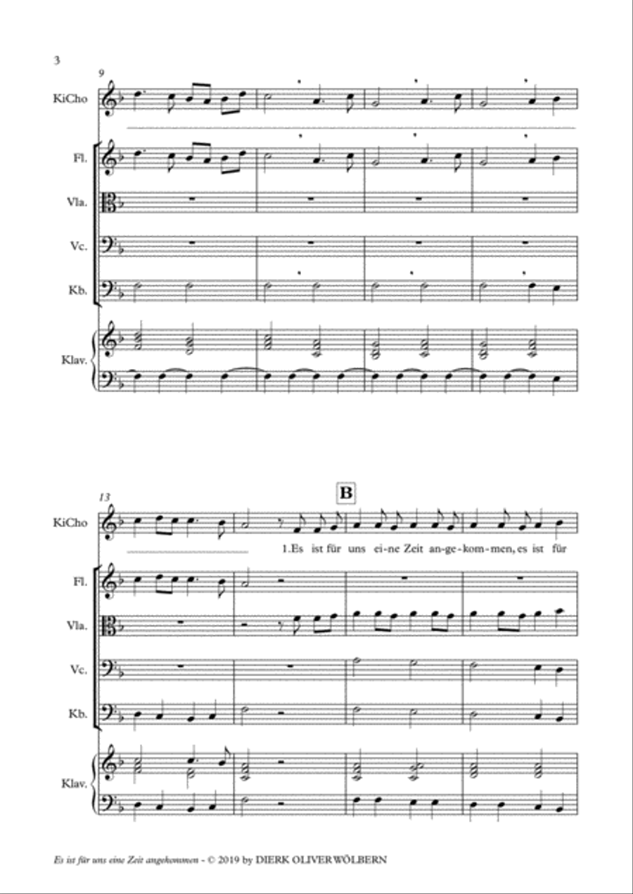 Es ist für uns eine Zeit angekommen Unison Choir scores gallery preview page 4