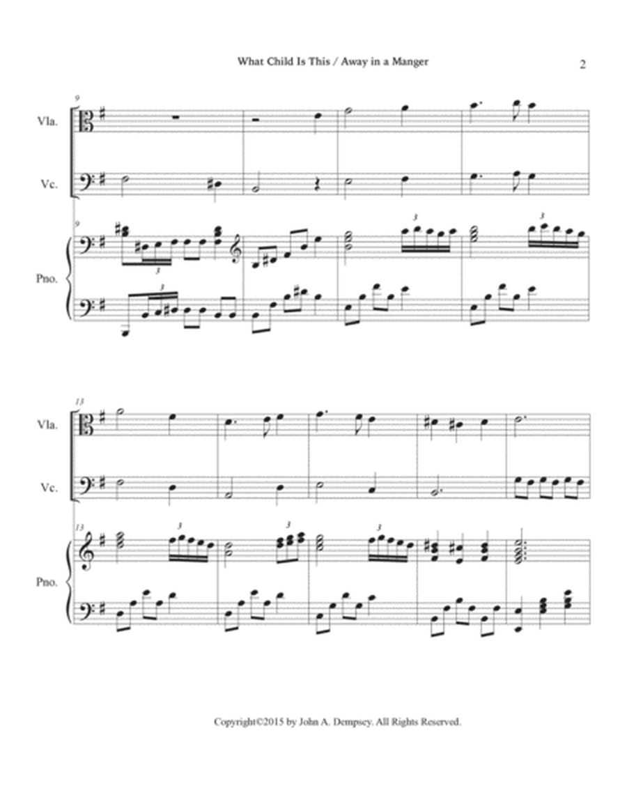Christmas Medley (What Child is This / Away in a Manger): Trio for Viola, Cello and Piano image number null