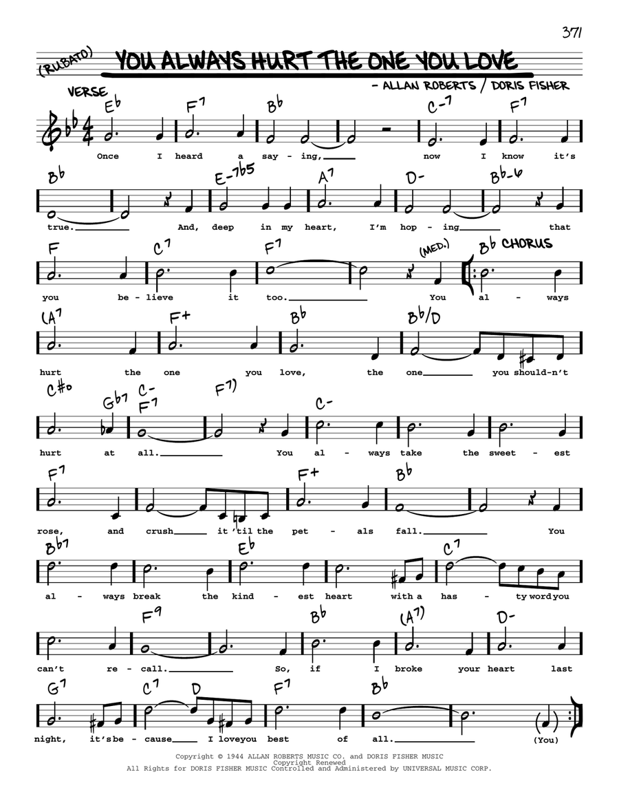 You Always Hurt The One You Love (arr. Robert Rawlins) Voice scores gallery preview page 1