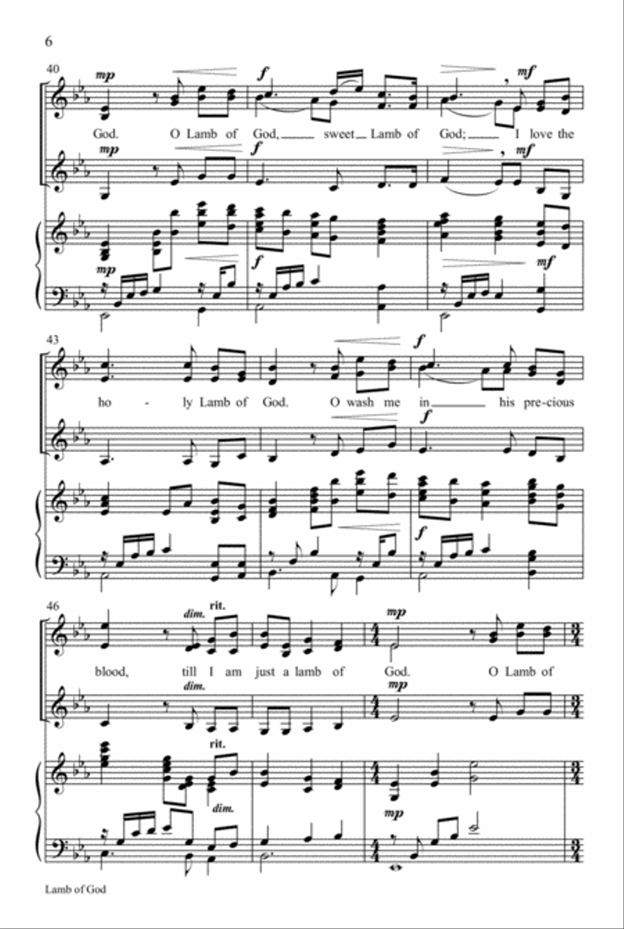 Lamb of God Lamb of God SSA scores gallery preview page 7