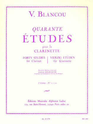 Book cover for Forty Studies - Vol. 2 (clarinet)