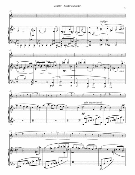 Kindertotenlieder for Horn in F and Piano accompaniment
