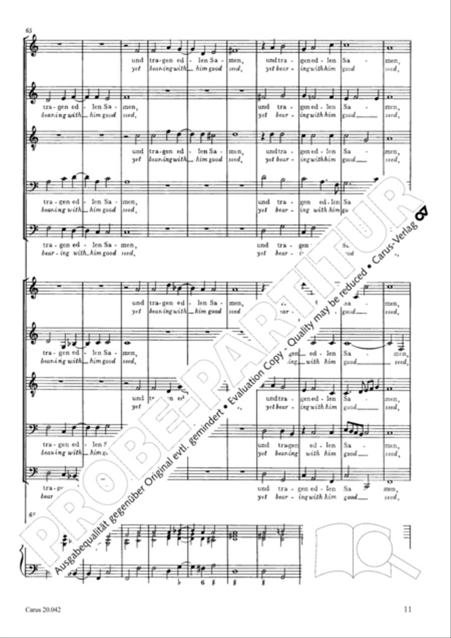 He who weeping soweth (Die mit Tranen saen) SATBarB scores gallery preview page 12