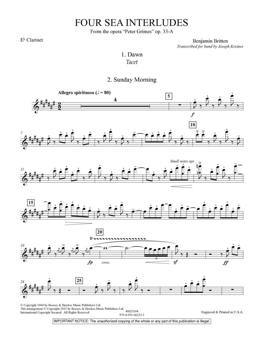 Four Sea Interludes (from the opera 