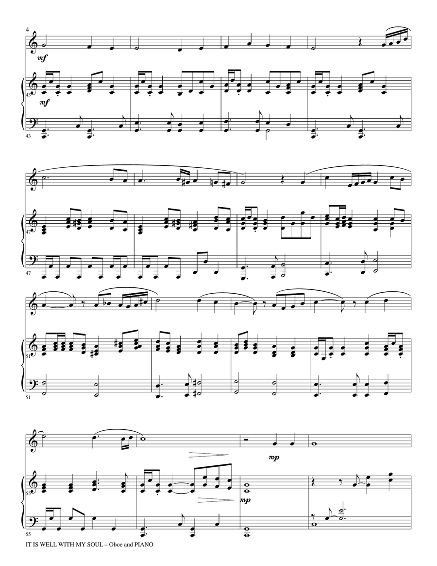 It Is Well With My Soul (Oboe Pn duet with Ob Part) Woodwind Duet scores gallery preview page 4