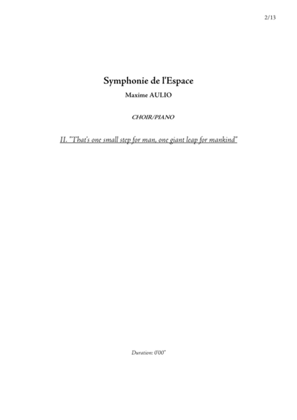 Symphonie de l Espace (Symphony of Space) - 2.That's one small step for man, one giant leap for mankind - CHOIR/PIANO part