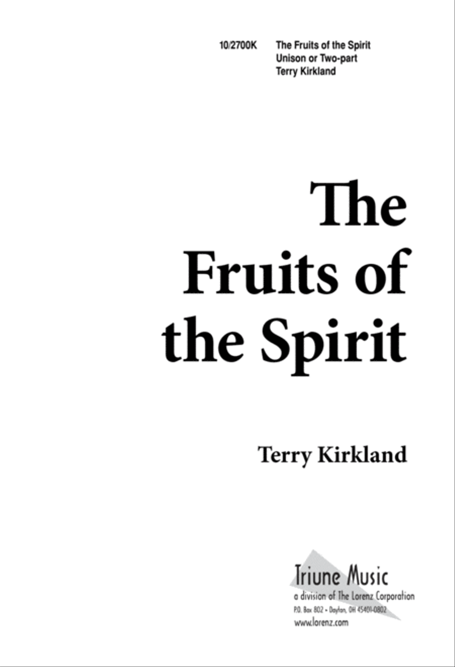 The Fruits of the Spirit Unison Choir scores gallery preview page 2