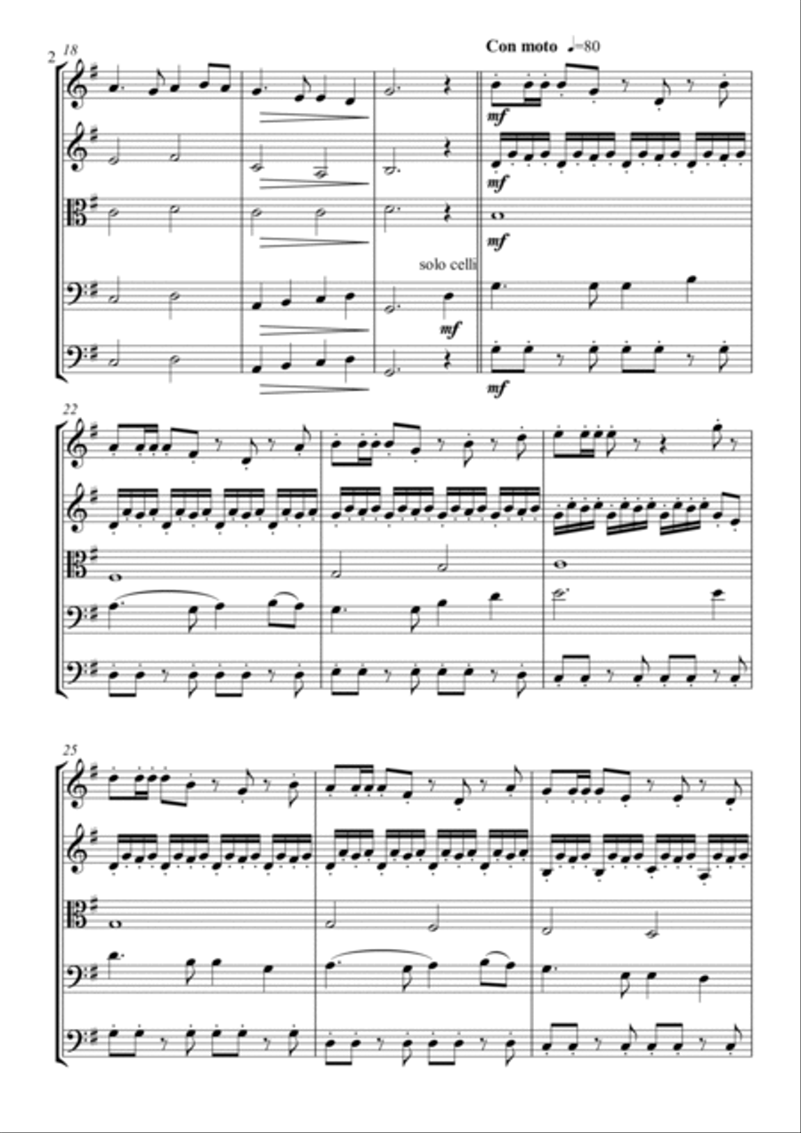 Auld lang syne - Arranged for string orchestra String Quartet scores gallery preview page 3
