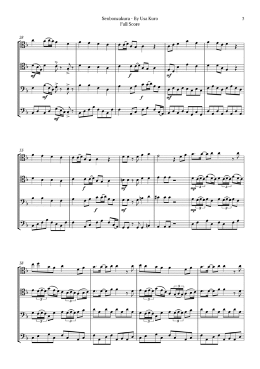 Senbonzakura String Quartet scores gallery preview page 3
