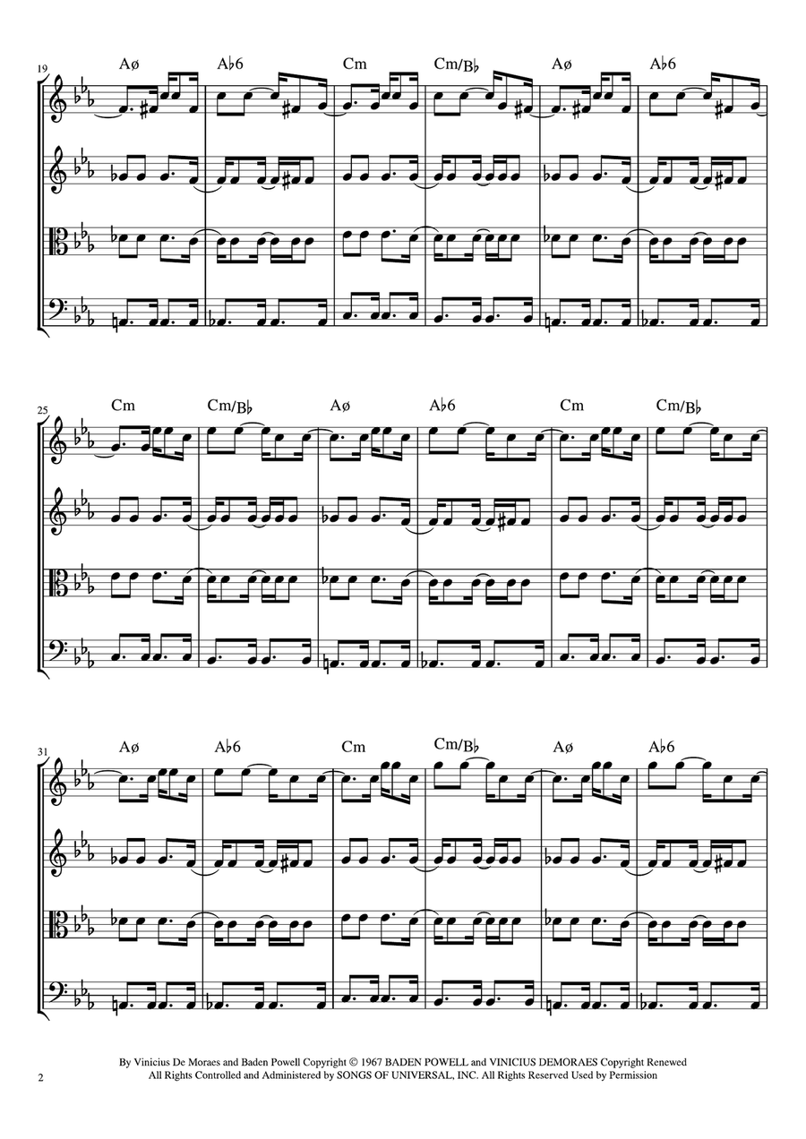 Canto De Ossanha String Quartet scores gallery preview page 3