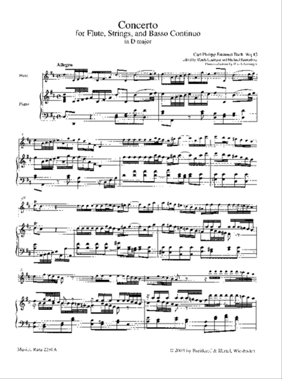 Flute concerto in D major Wq 13 Flute Solo scores gallery preview page 2