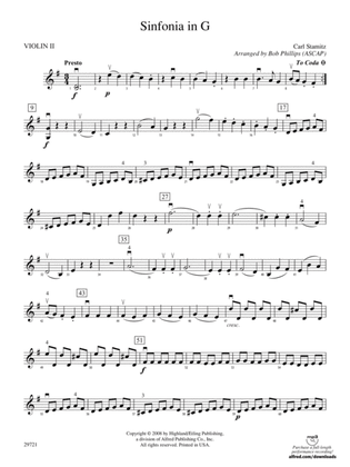 Sinfonia in G: 2nd Violin