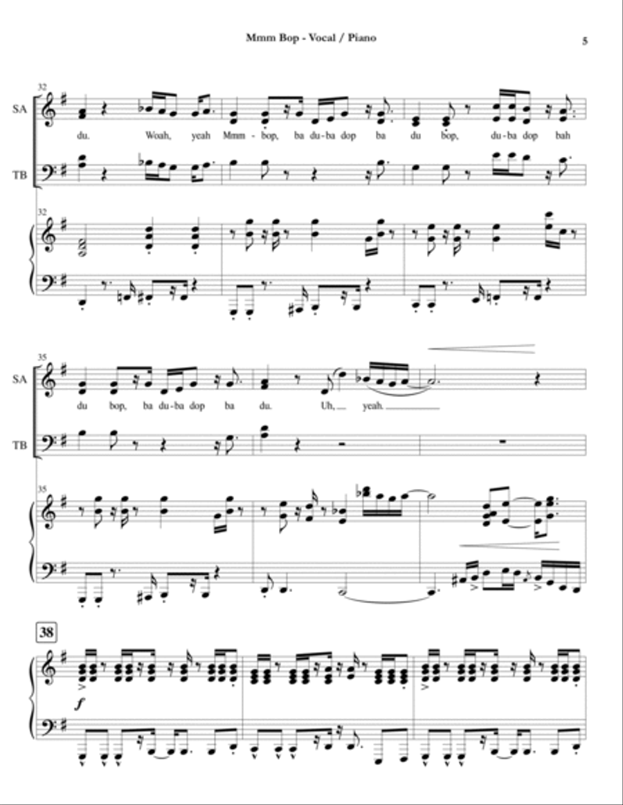 Mmm Bop Large Ensemble scores gallery preview page 5